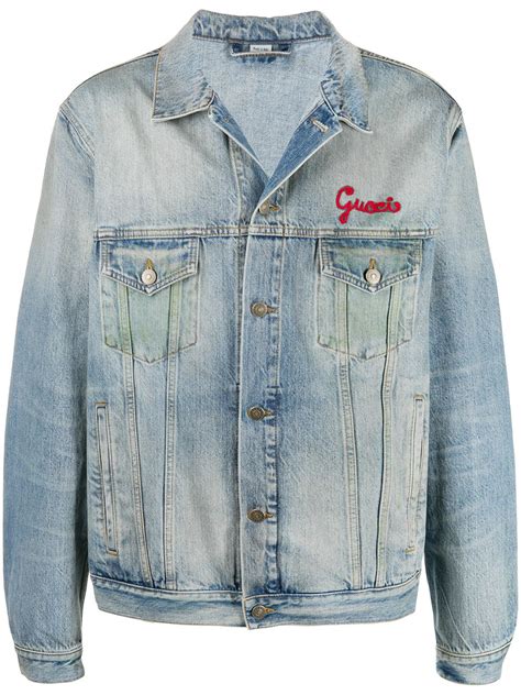 gucci logan paul jacket|Gucci denim animal applique jacket.